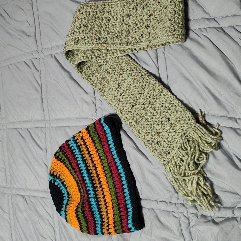 Crochet Beanie and Scarf
